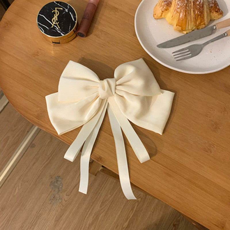 Satin Bow Streamer Barrette