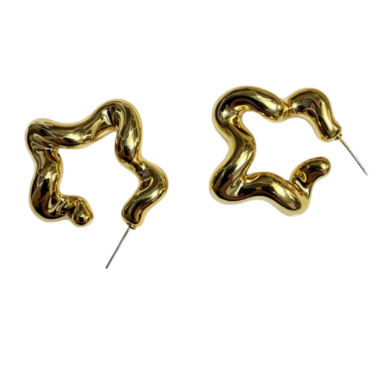 Fluid Wave Sculptural Hoop Earrings Collection