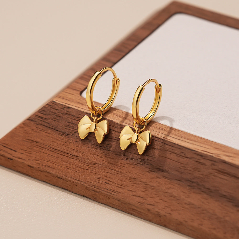 The Silk Ribbon | Mini Bow Huggie Hoops