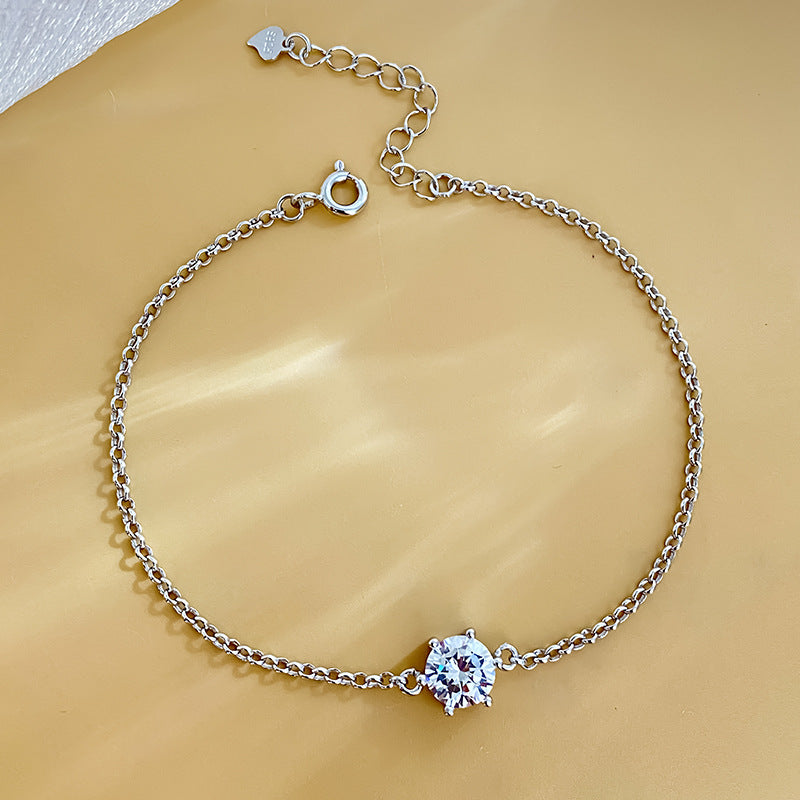 The Astral Solitaire | Moissanite Chain Bracelet