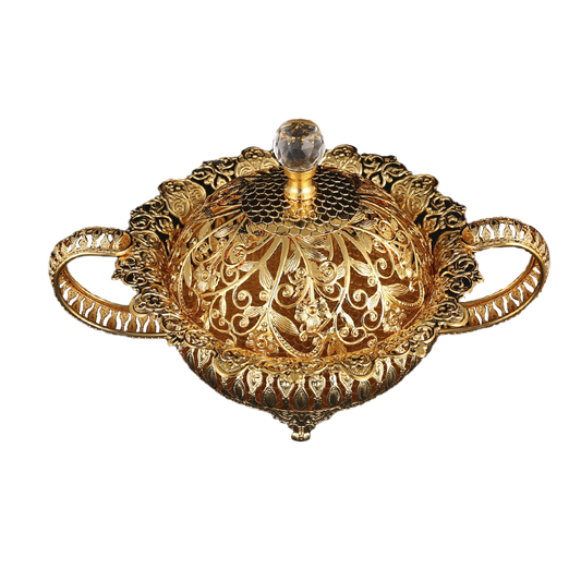 Filigree Crystal-Top Lidded Snack & Confectionery Holder