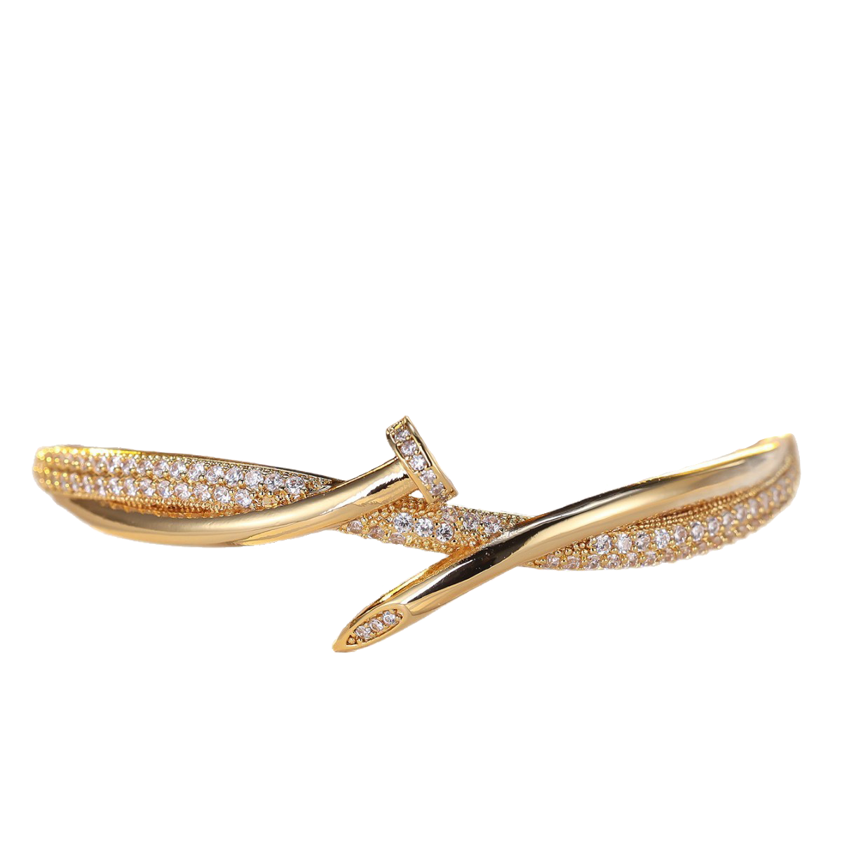 The Modern Twist | Pave Nail Bangle