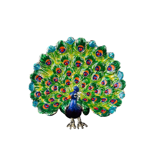 Artisan Peacock Jewelry Casket