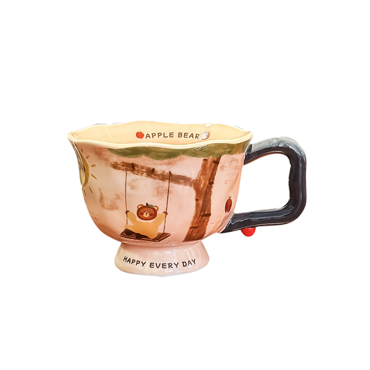 Apple Bear Playground Hand-Painted Ceramic Mug Collection