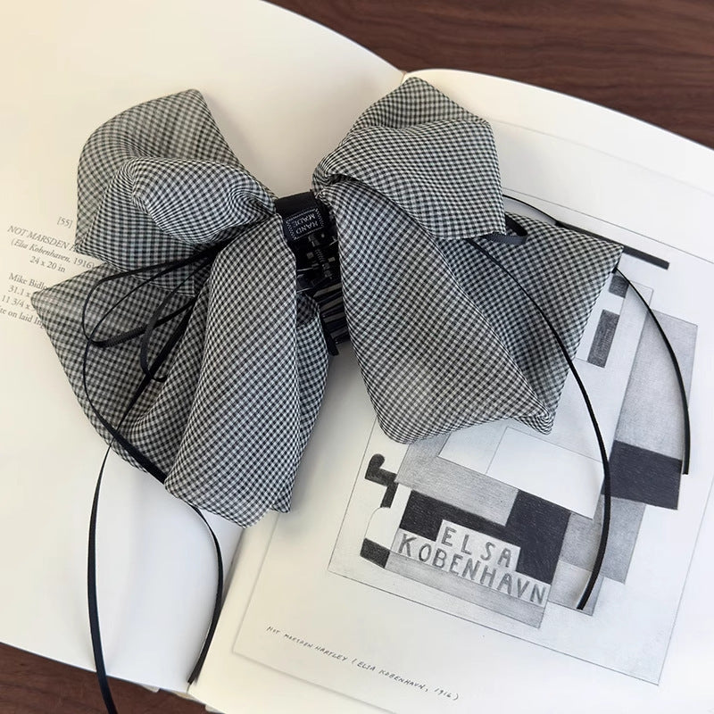 Plaid Ribbon Bow Clip