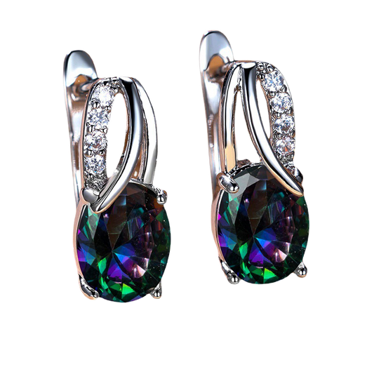 Luminesce Oval Crystal Drop Earrings Collection