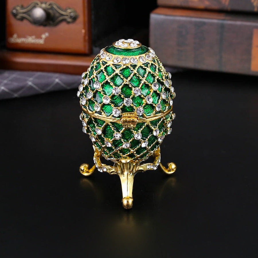 Regal Fabergé-Inspired Egg Jewelry Casket