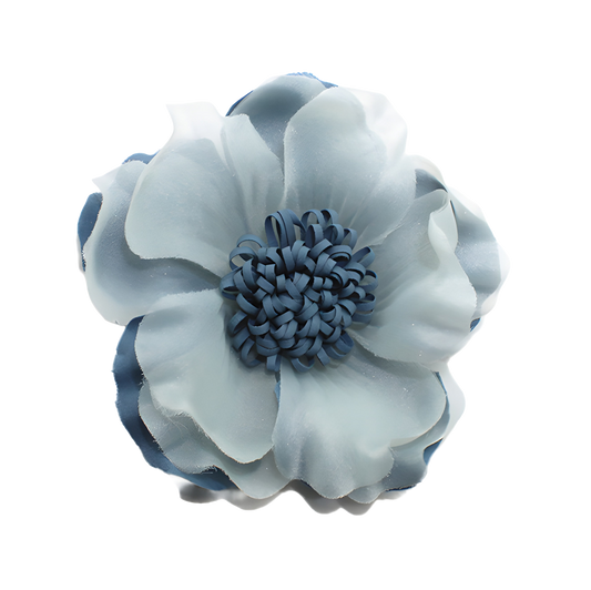Sheer Fabric Flower Suit Brooch Pin