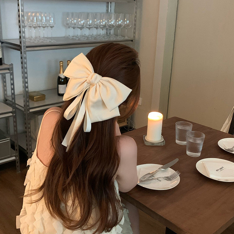 Satin Bow Streamer Barrette