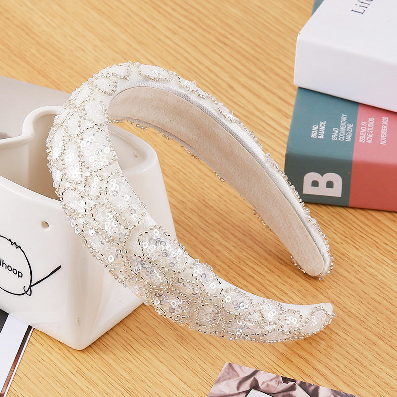 Liora Sequin-Embellished Padded Volume Headband
