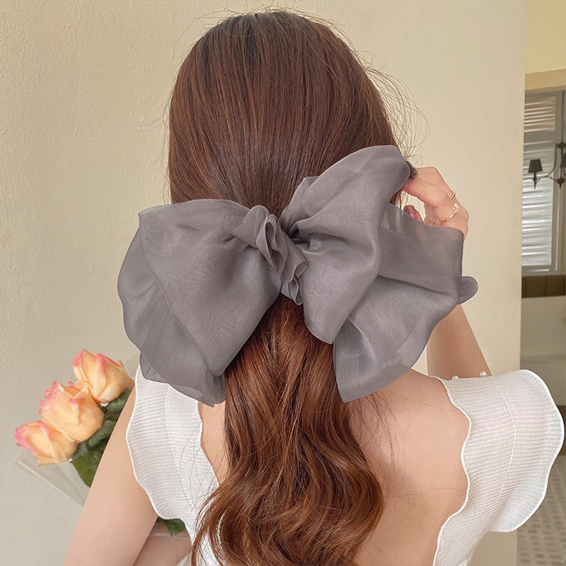 Oversized Chiffon Bow Barrette