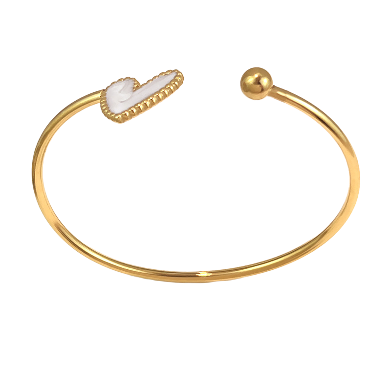 Amara Heart Enamel Open Bangle