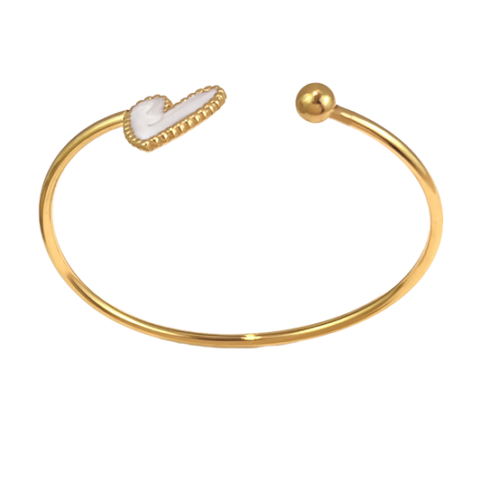 Amara Heart Enamel Open Bangle