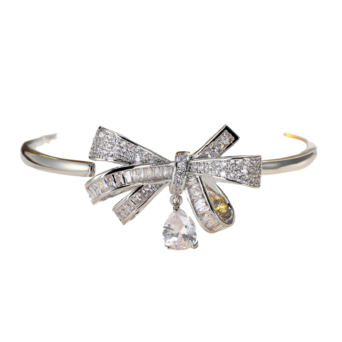 Bow Teardrop Open Bangle