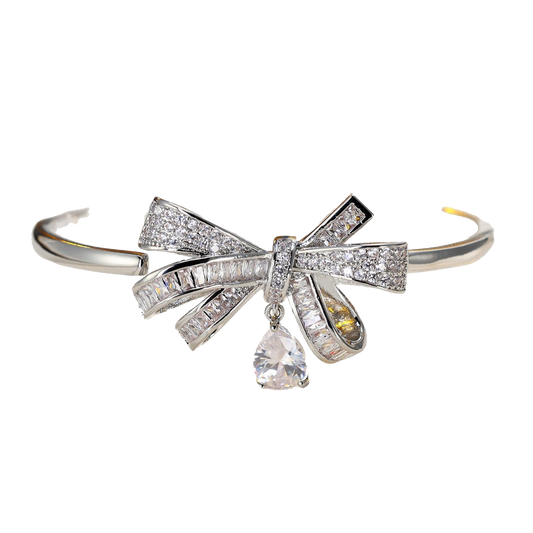 Bow Teardrop Open Bangle