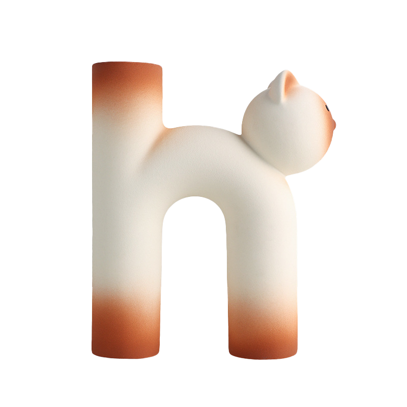 Momo Cat Shaped Matte Ceramic Vase Collection