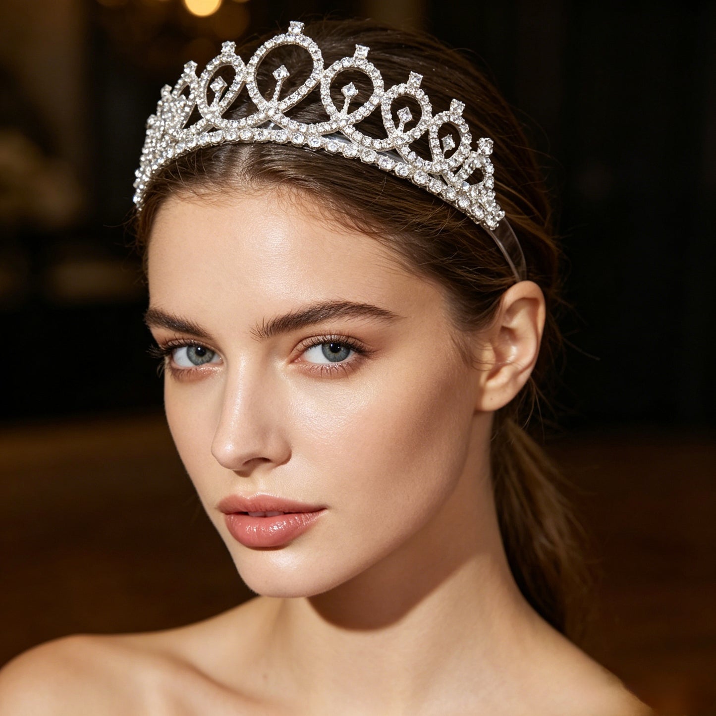 The Luminous Reign Collection | Sculpted Crystal Tiara Comb