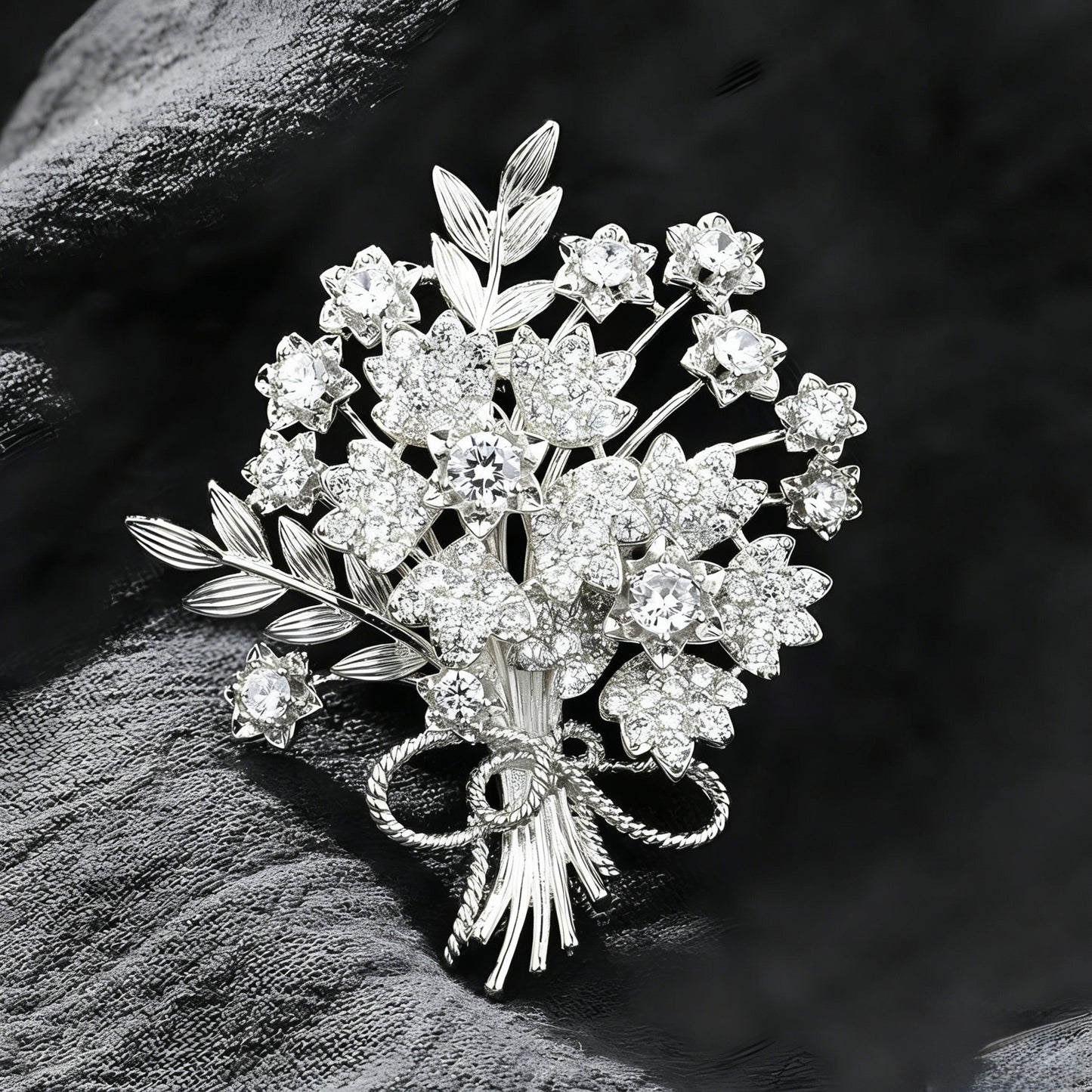 The Crystal Posy | Regal Gold Brooch