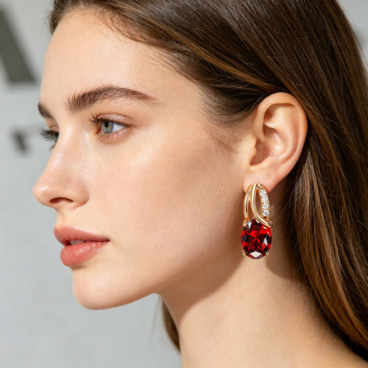 Luminesce Oval Crystal Drop Earrings Collection