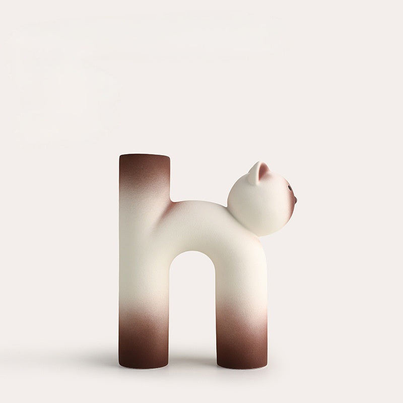 Momo Cat Shaped Matte Ceramic Vase Collection