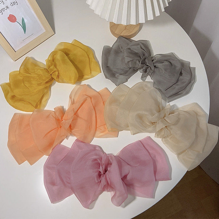 Oversized Chiffon Bow Barrette