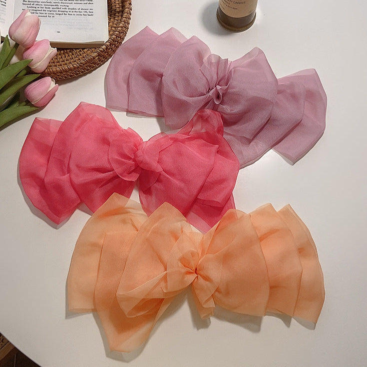 Oversized Chiffon Bow Barrette
