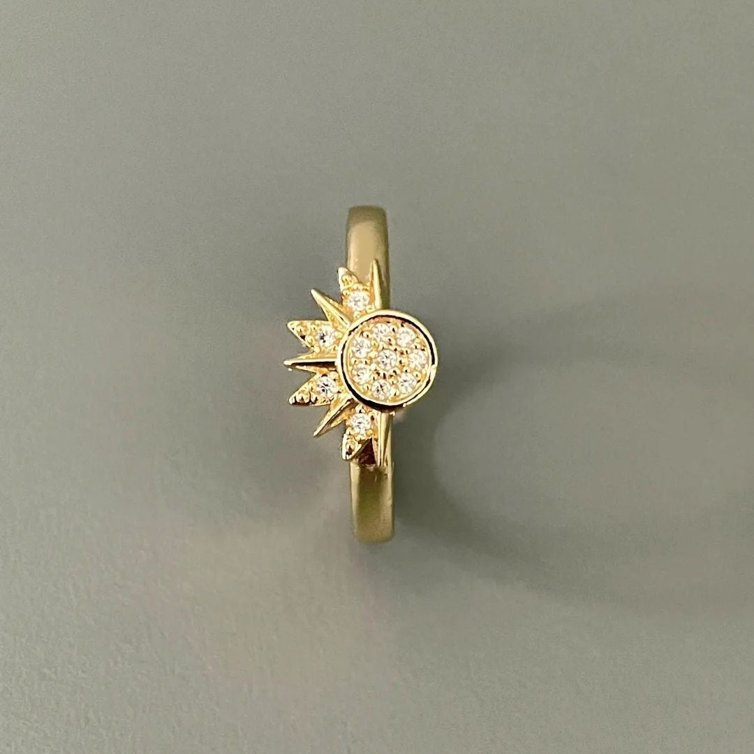 The Celestial Duo | Interlocking Sun Moon Rings