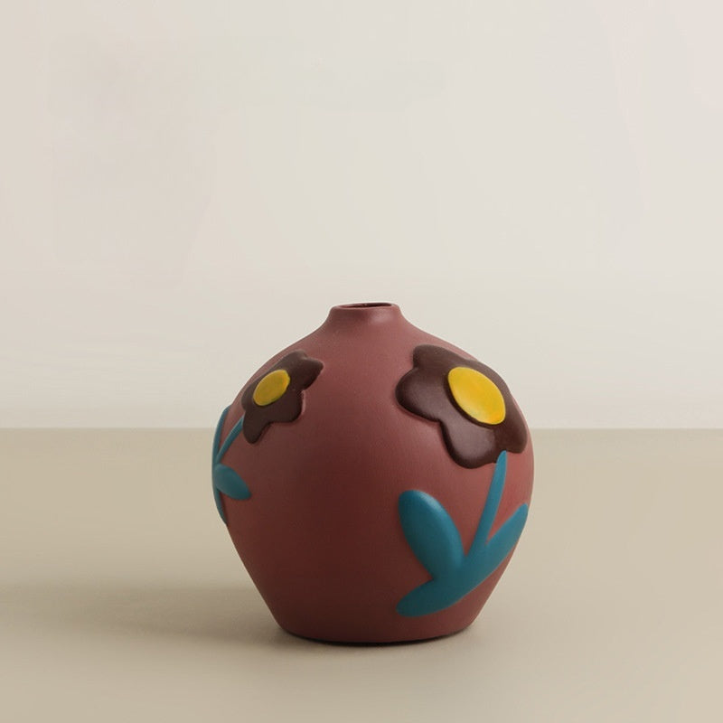 Elowen Painted Floral Ceramic Vase Collection