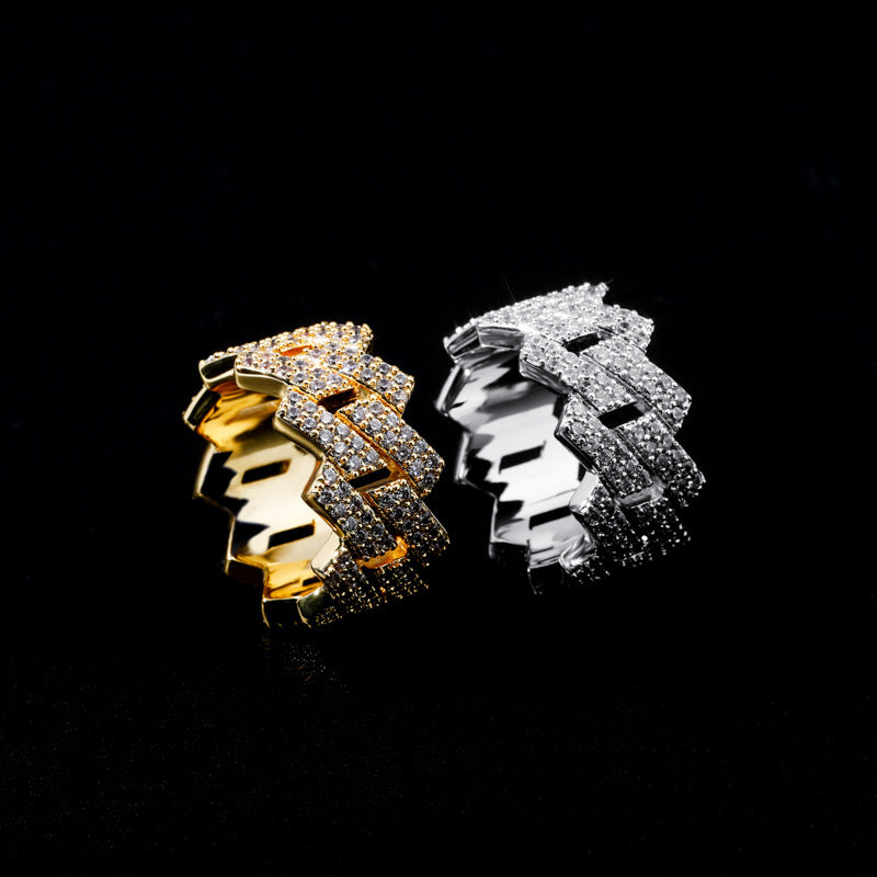 The Rhombus Cuban | Pave Zircon Statement Ring