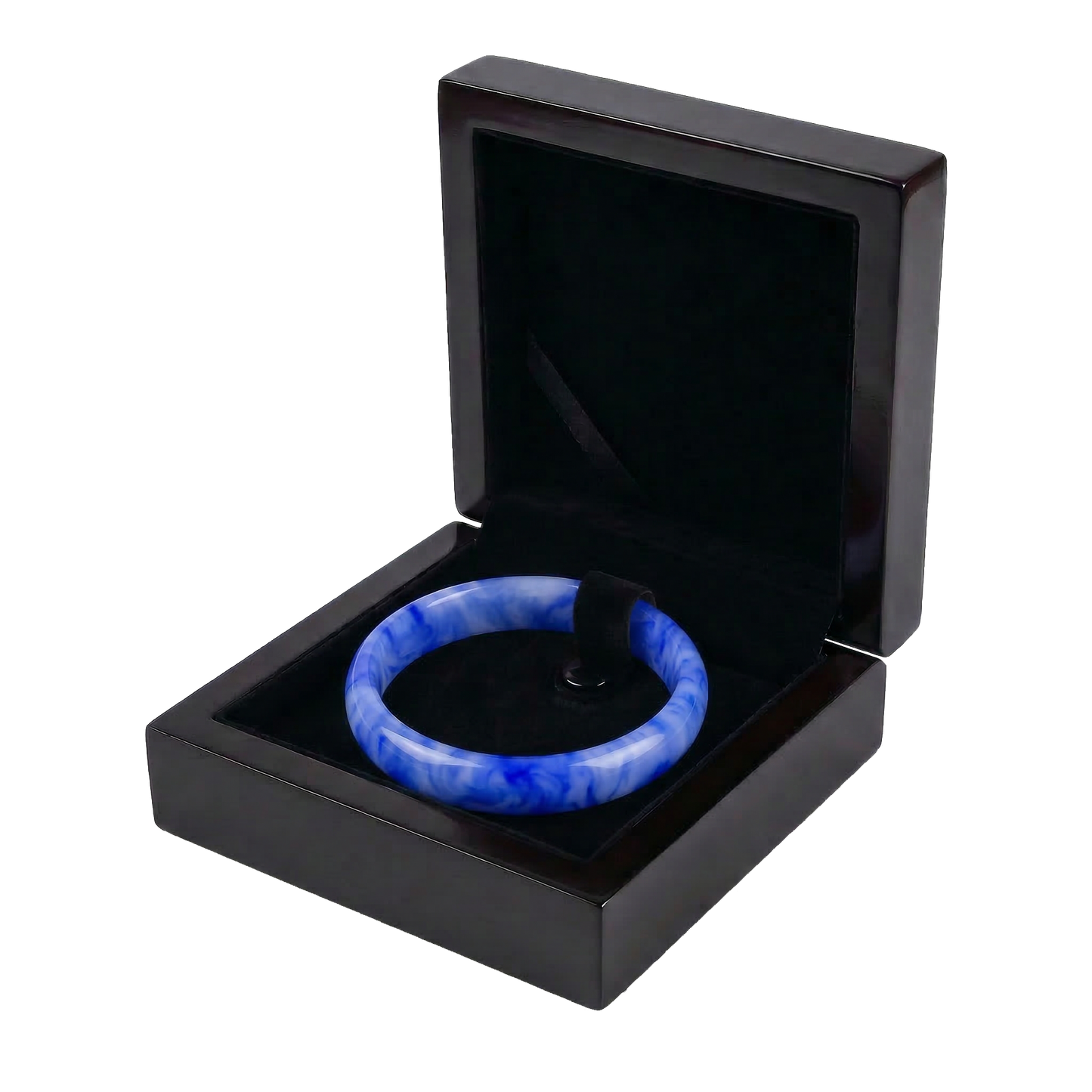 The Celestial Azure | Marbled Blue Jade Bangle