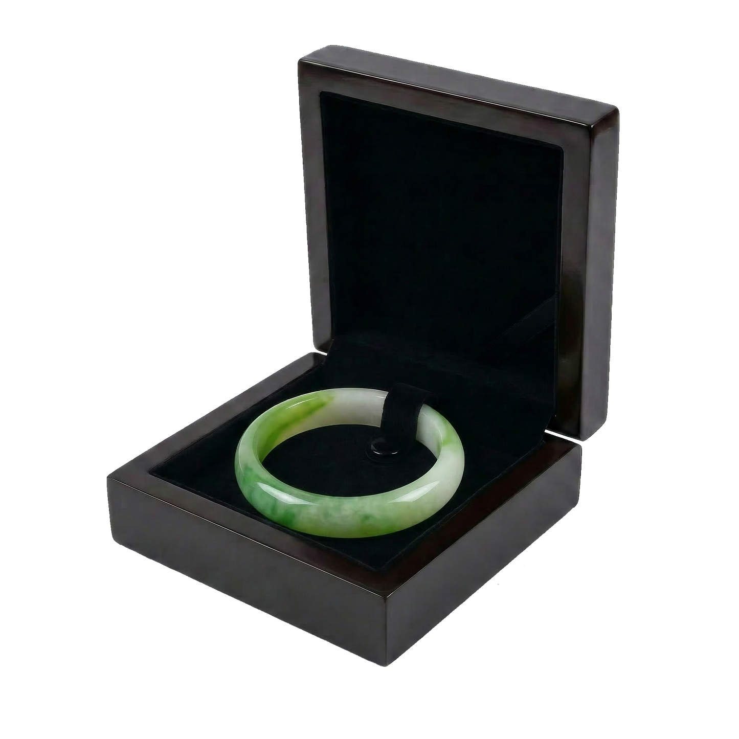 The Ethereal Spring | Vivid Green-Splash Jade Bangle