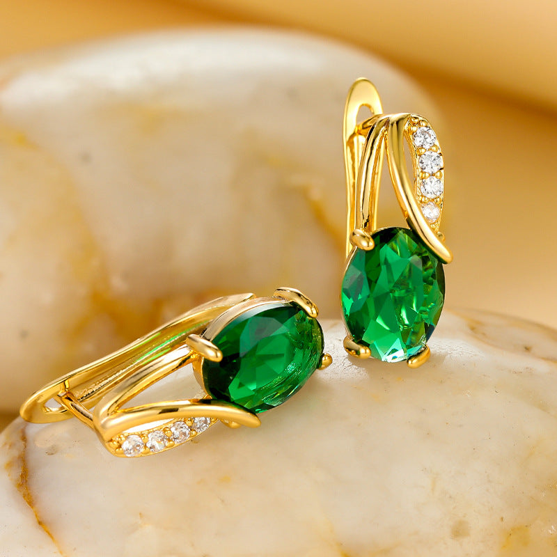 Luminesce Oval Crystal Drop Earrings Collection