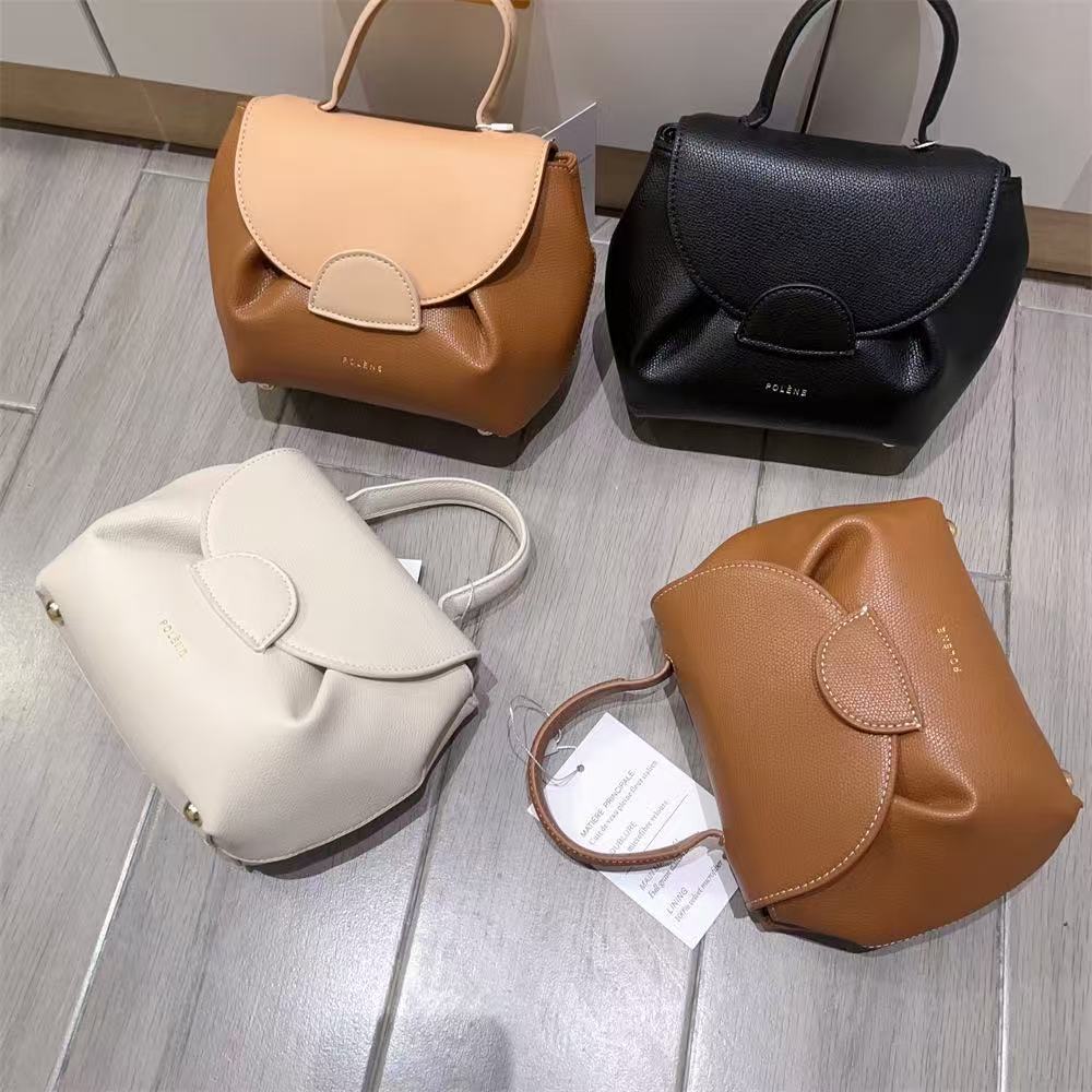Soft Pleat Grained Leather Tote