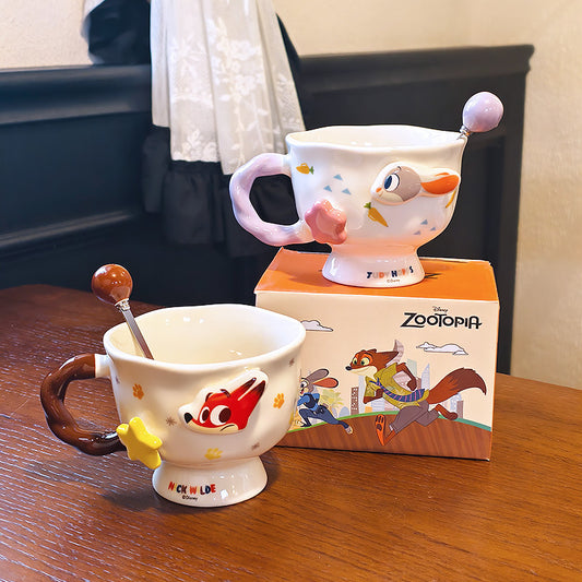 Zootopia Nick & Judy 3D Ceramic Mug with Spoon Collection