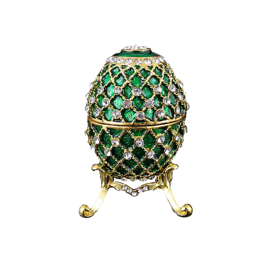 Regal Fabergé-Inspired Egg Jewelry Casket