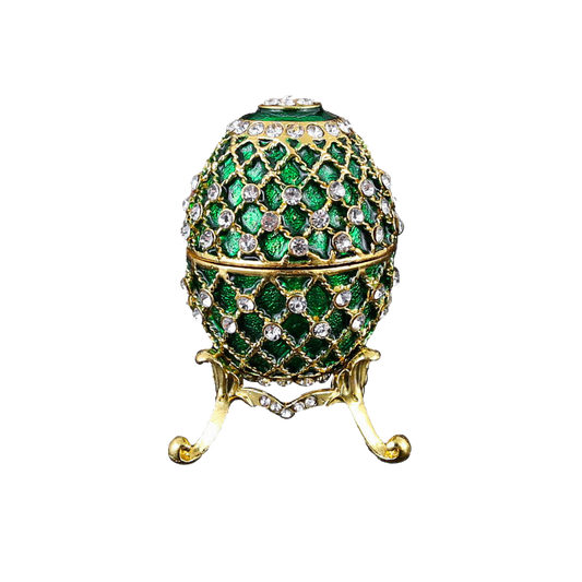 Regal Fabergé-Inspired Egg Jewelry Casket