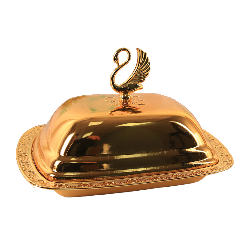 Regal Swan-Topped Covered Serving Dish