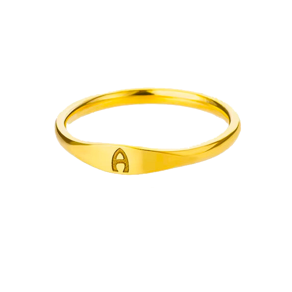 The Silent Lexicon | Sculpted Initial Stacking Ring