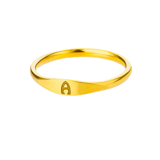 The Silent Lexicon | Sculpted Initial Stacking Ring
