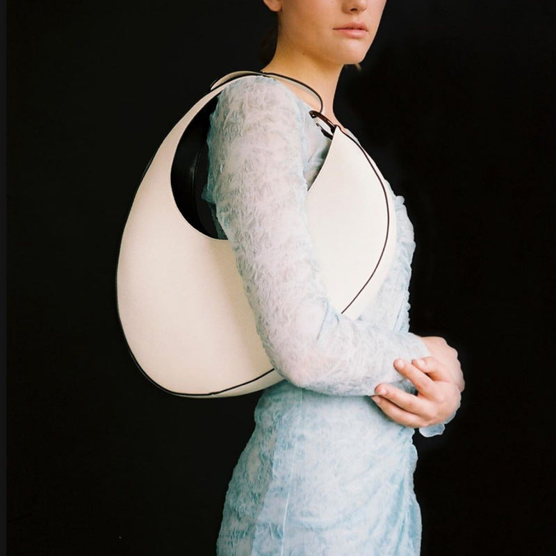Oval Leather Shoulder Bag