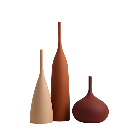 Kora Ribbed Artisanal Ceramic Vase Collection