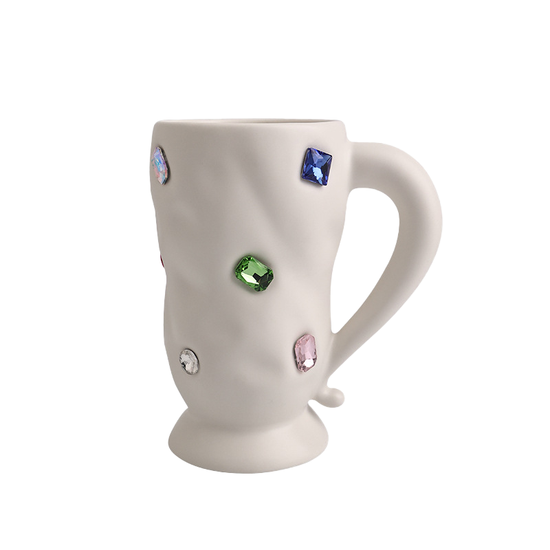 Gem Party Inlaid Rhinestone Ceramic Mug Collection