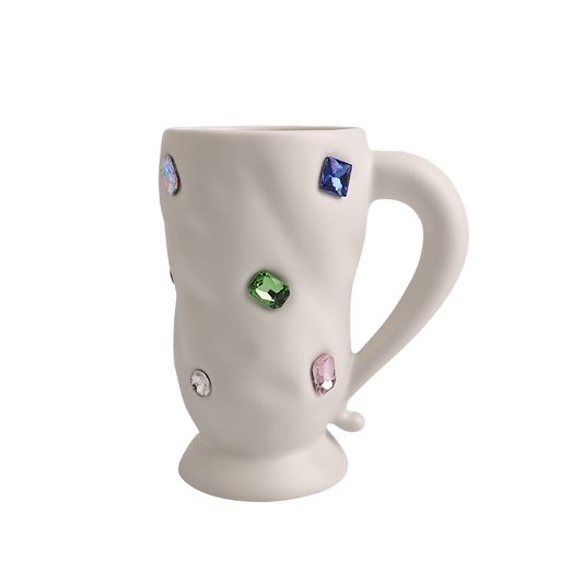 Gem Party Inlaid Rhinestone Ceramic Mug Collection
