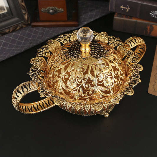 Filigree Crystal-Top Lidded Snack & Confectionery Holder