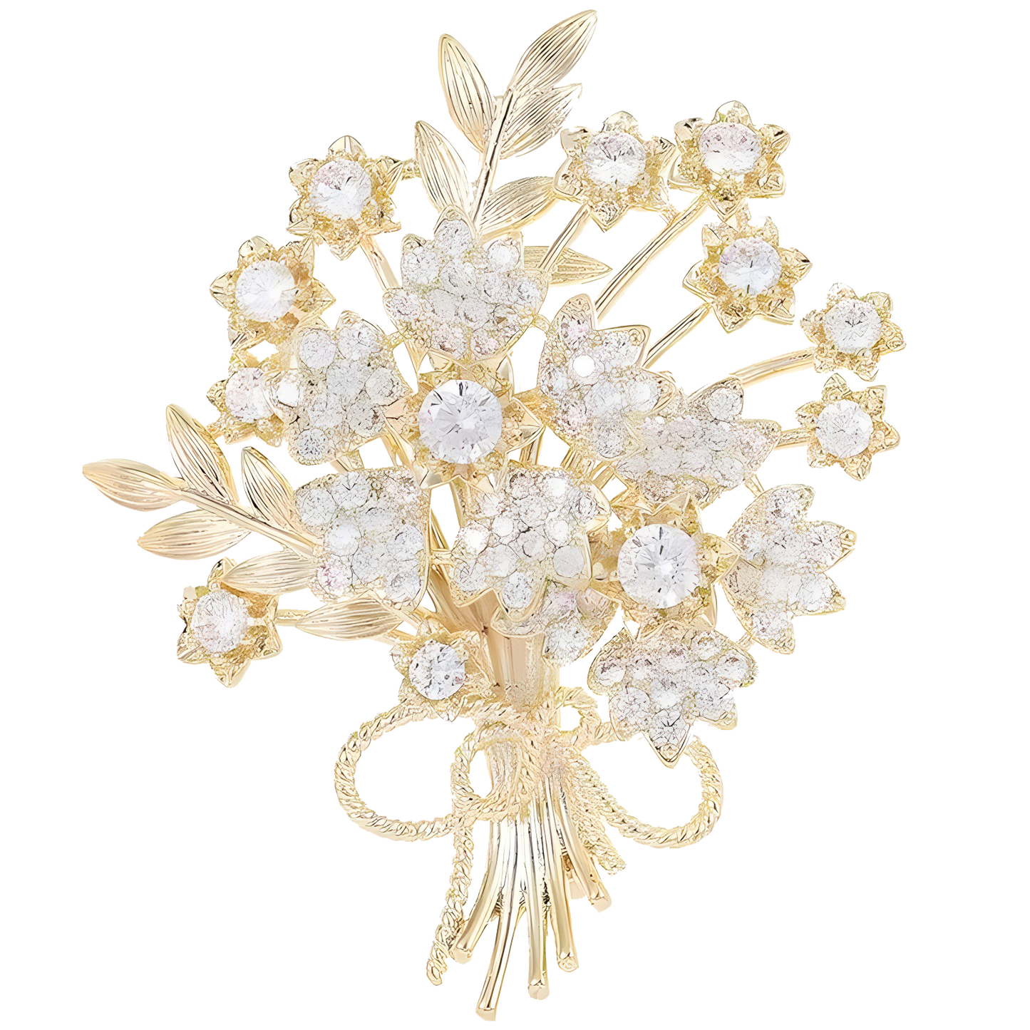 The Crystal Posy | Regal Gold Brooch