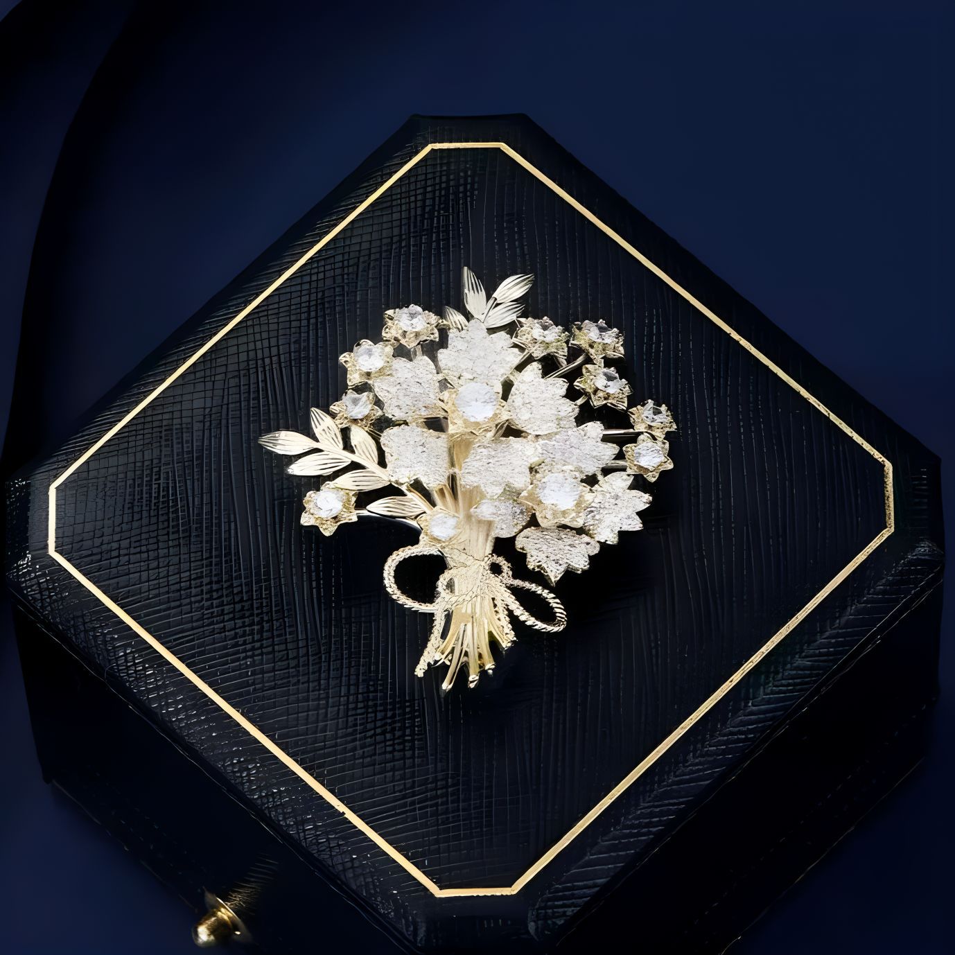 The Crystal Posy | Regal Gold Brooch
