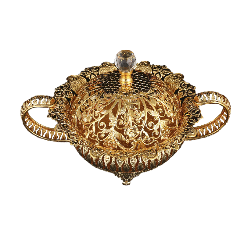 Filigree Crystal-Top Lidded Snack & Confectionery Holder