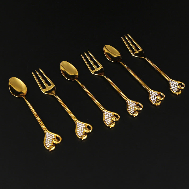 Regal Swan Dessert Utensil Caddy Set