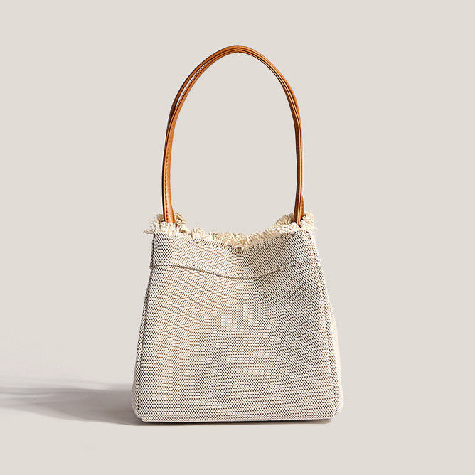 Frayed Denim Open Bag