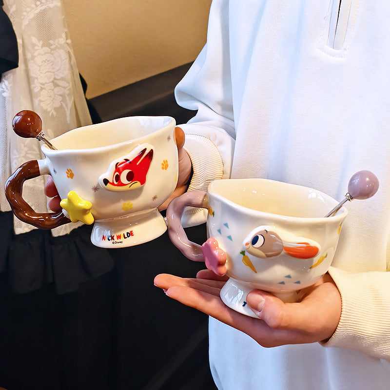 Zootopia Nick & Judy 3D Ceramic Mug with Spoon Collection